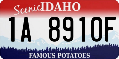 ID license plate 1A8910F