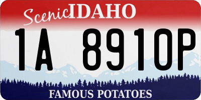 ID license plate 1A8910P