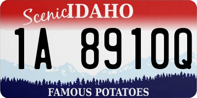 ID license plate 1A8910Q