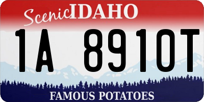 ID license plate 1A8910T