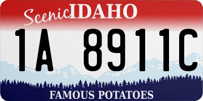 ID license plate 1A8911C