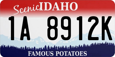 ID license plate 1A8912K