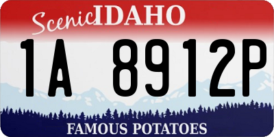 ID license plate 1A8912P