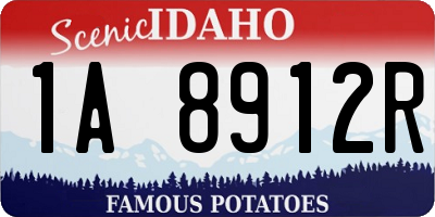 ID license plate 1A8912R