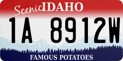 ID license plate 1A8912W