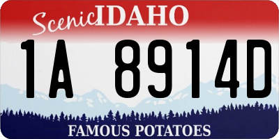 ID license plate 1A8914D