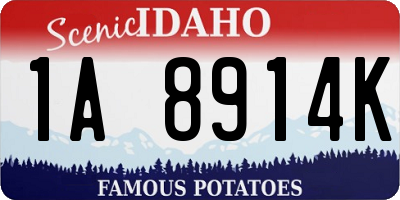 ID license plate 1A8914K