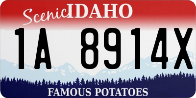 ID license plate 1A8914X