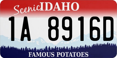 ID license plate 1A8916D