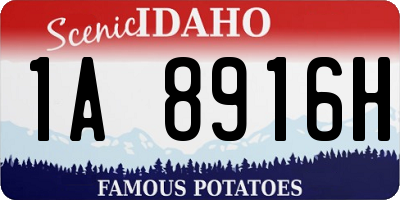 ID license plate 1A8916H