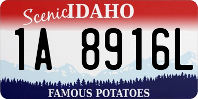ID license plate 1A8916L