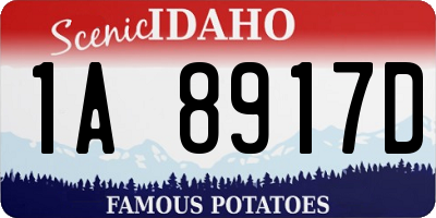 ID license plate 1A8917D
