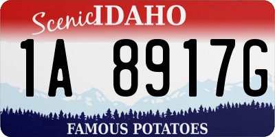ID license plate 1A8917G