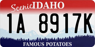 ID license plate 1A8917K