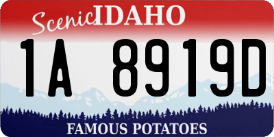 ID license plate 1A8919D