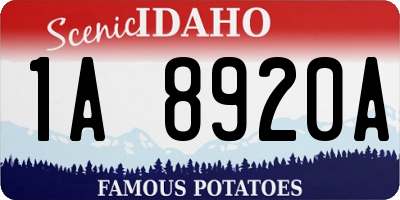 ID license plate 1A8920A