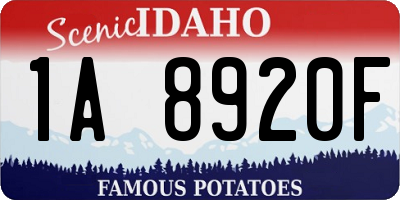 ID license plate 1A8920F