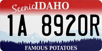 ID license plate 1A8920R