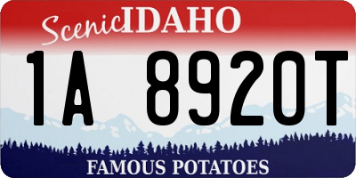 ID license plate 1A8920T