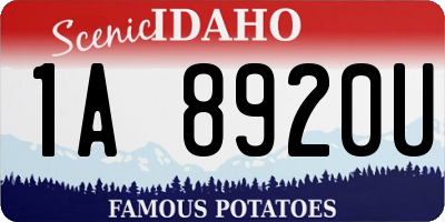 ID license plate 1A8920U