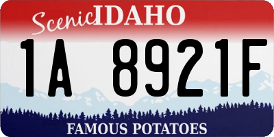 ID license plate 1A8921F