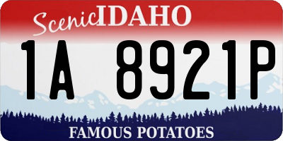 ID license plate 1A8921P