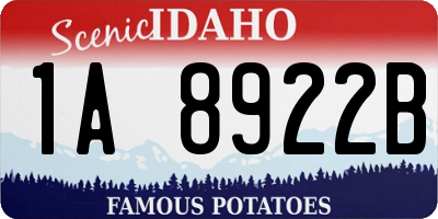 ID license plate 1A8922B