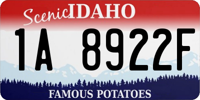 ID license plate 1A8922F
