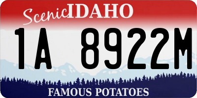 ID license plate 1A8922M