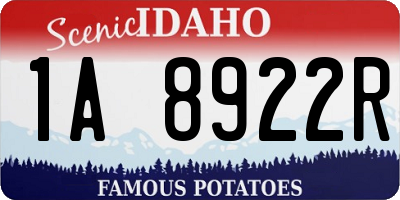 ID license plate 1A8922R