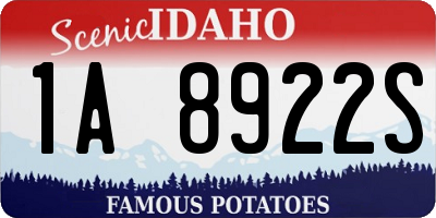 ID license plate 1A8922S