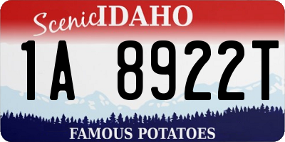 ID license plate 1A8922T