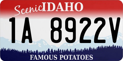 ID license plate 1A8922V