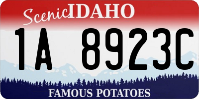 ID license plate 1A8923C