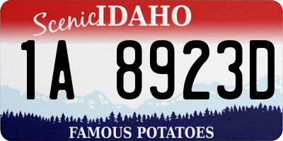 ID license plate 1A8923D