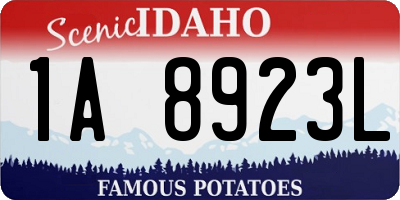 ID license plate 1A8923L