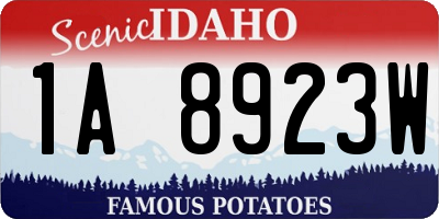 ID license plate 1A8923W