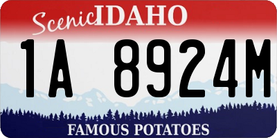 ID license plate 1A8924M