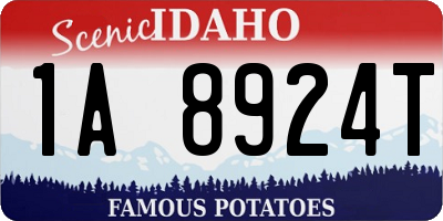 ID license plate 1A8924T