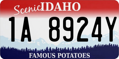 ID license plate 1A8924Y