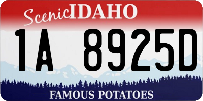 ID license plate 1A8925D