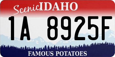 ID license plate 1A8925F