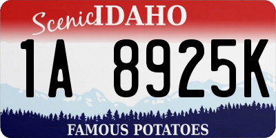 ID license plate 1A8925K