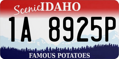ID license plate 1A8925P
