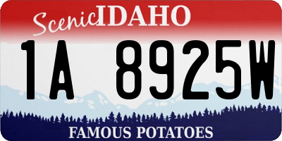 ID license plate 1A8925W