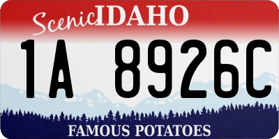 ID license plate 1A8926C