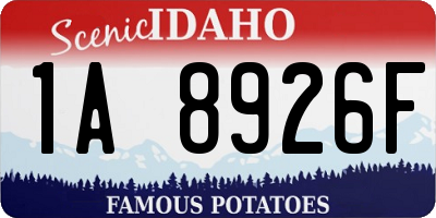 ID license plate 1A8926F
