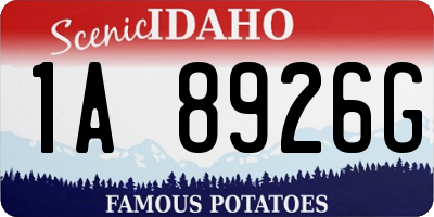 ID license plate 1A8926G