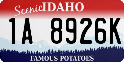 ID license plate 1A8926K