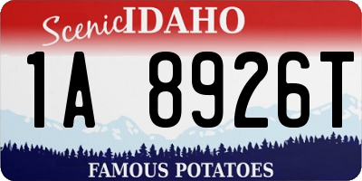 ID license plate 1A8926T